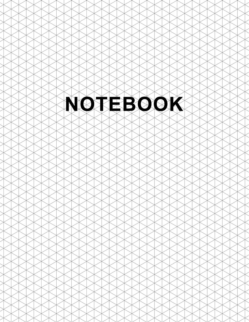 Isometric Graph Paper Notebook Large Size 8.5x11 110 Pages Subtle