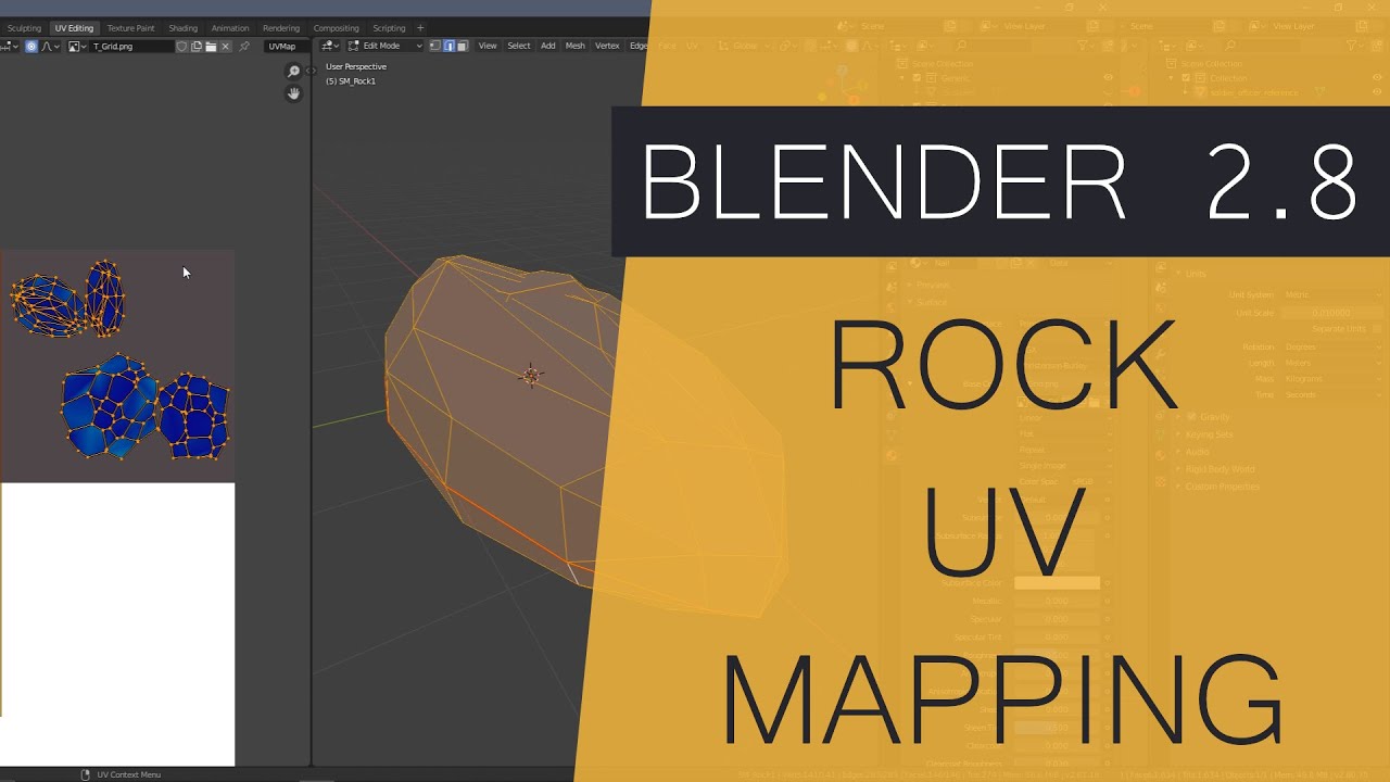 Blender 2.8 Rock UV Mapping Blender for Game Development Game