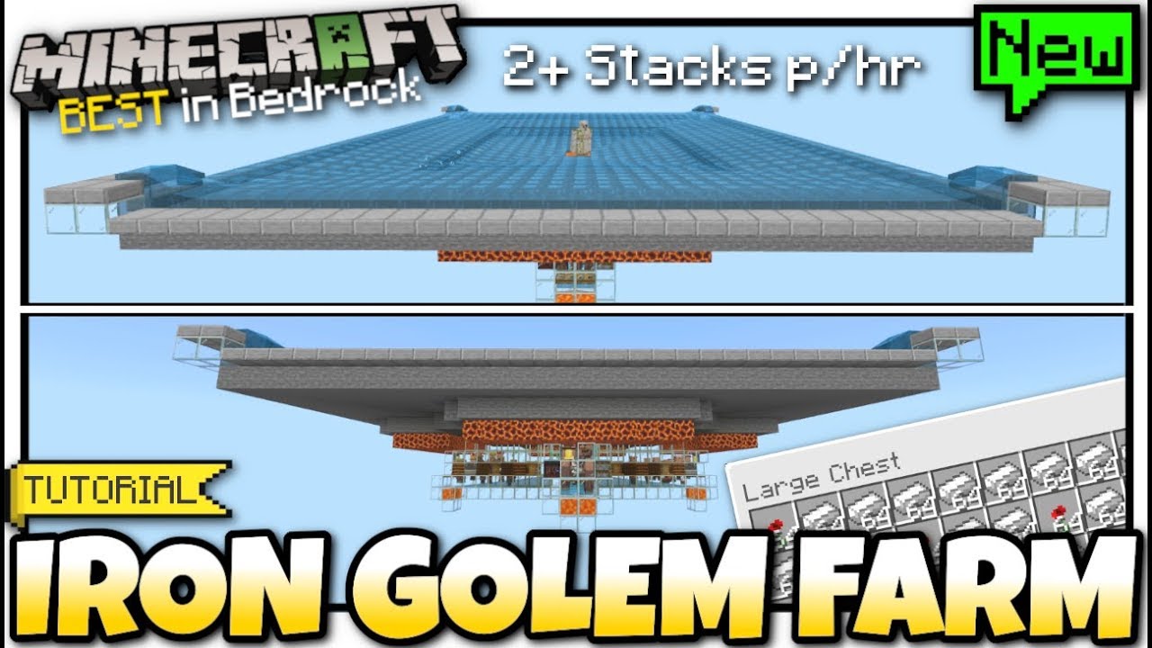 Minecraft Bedrock IRON GOLEM FARM AUTOMATIC [ Tutorial ] PS4 / MCPE / Xbox / Windows