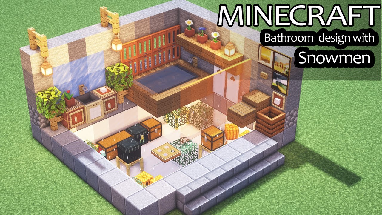 Minecraft Cozy Bathroom Build Tutorial, Minecraft Bathroom Ideas